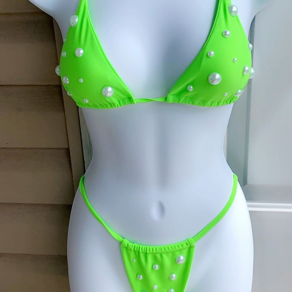 Neon Green Pearl Bikini
